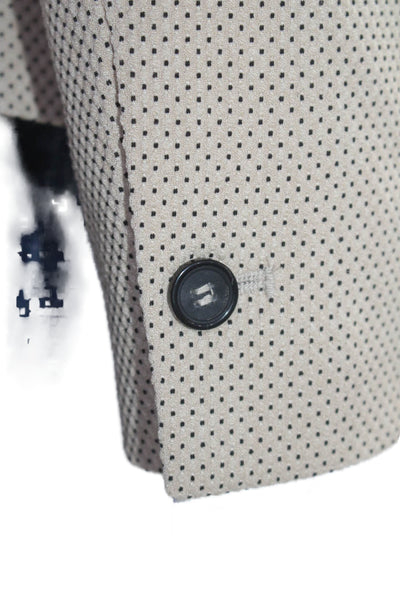 Zara Womens Single Button Long Sleeves Blazer Jacket Beige Black Size 4