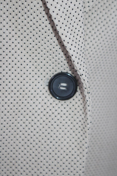 Zara Womens Single Button Long Sleeves Blazer Jacket Beige Black Size 4