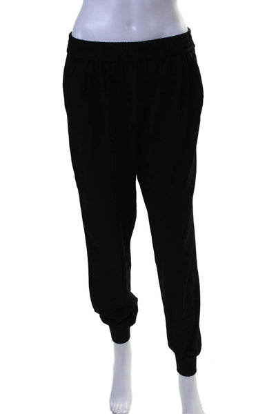 Joie Womens Elastic Waist Pleated Ankle Cuff Trousers Black Size M