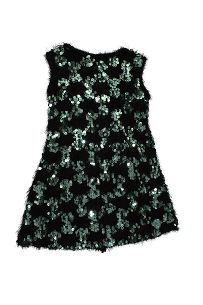 Designer Girls Geometric Sequenced Sleeveless Textured Dress Color Block Size 6
