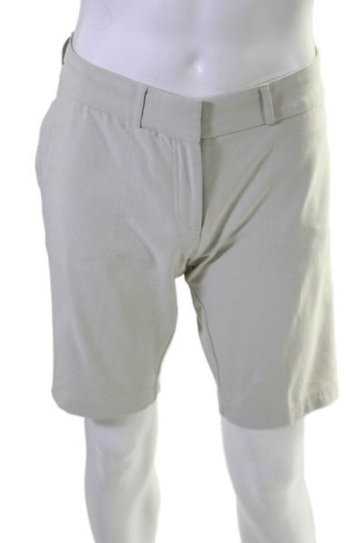 Peter Millar Mens Flat Front Solid Casual Khaki Shorts Beige Size 6