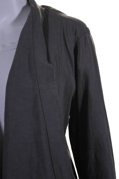 Eileen Fisher Womens Linen Open Front Unlined Light Jacket Gray Size M