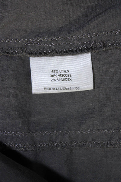 Eileen Fisher Womens Linen Open Front Unlined Light Jacket Gray Size M