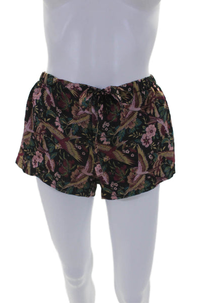 Sam Edelman Womens Floral Drawstring Waist Mini Shorts Multicolor Size L