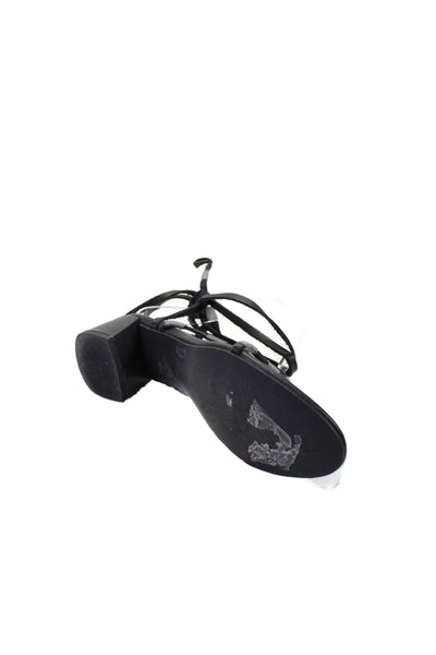 Free People Womens Leather Strappy Slingbacks Sandal Heels Black Size 36 6