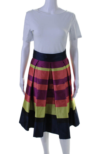 Moulinette Soeurs Anthropologie Womens Back Zip Striped Skirt Multicolor 2