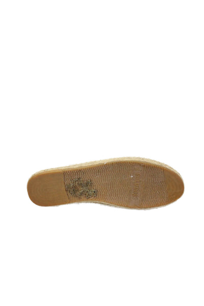Soludos Women's Round Toe Slip-On Espadrille Mules Sandals Cream Size 8.5