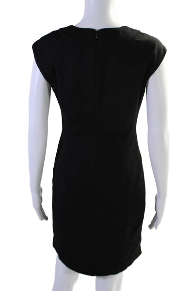 Trina Turk Womens Scoop Neck Back Zip Mid Calf Dress Black Size 2