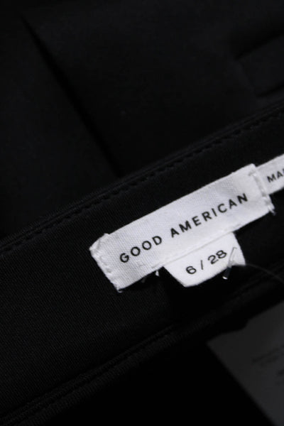 Good American Womens Zip Pocket Bootcut Hook and Eye Closure Pants Black Size 6