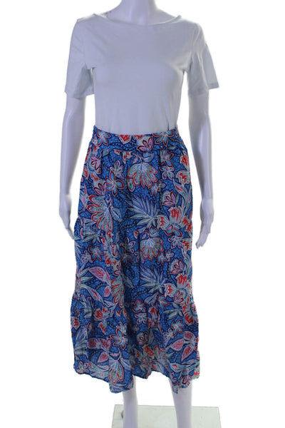 Rachel Zoe Womens Floral Print Elastic Waist Maxi Skirt Multicolor Size S