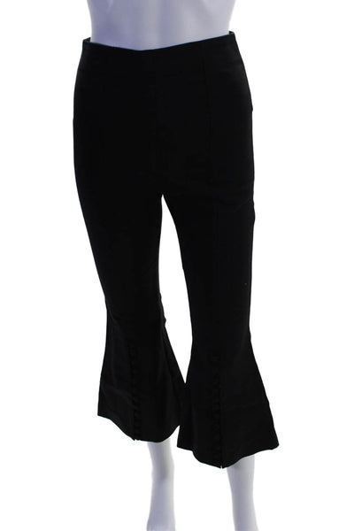 C/MEO Collective Womens Black Cotton Button Detail High Rise Flare Pants Size XS