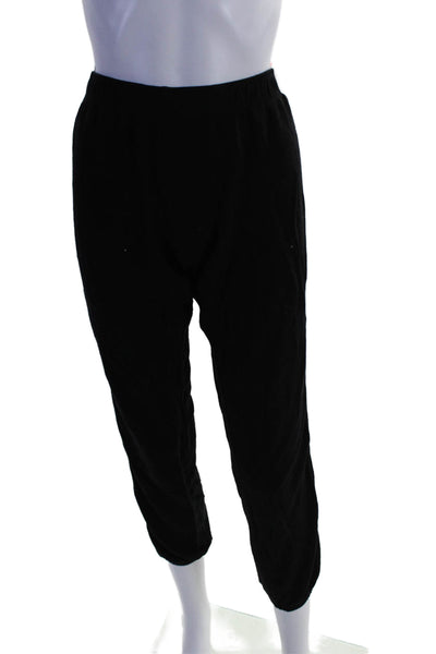 Monrow Womens Fleece Striped Multicolored Drawstring Sweatpants Black Size M
