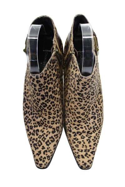 Donald J Pliner Womens Side Buckle Point Toe Low Spool Heels Beige 7.5