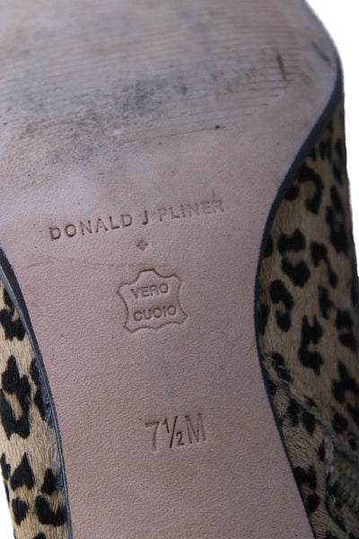 Donald J Pliner Womens Side Buckle Point Toe Low Spool Heels Beige 7.5