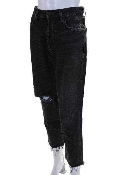 Citizens of Humanity Womens High Rise Liya Classic Fit Crop Jeans Gray Size 27
