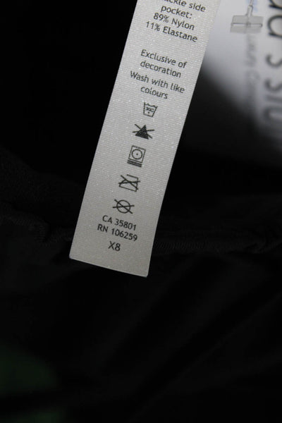 Lululemon Womens Ruffles Hem Tapered Ribbed Ankle Drawstring Pants Black Size 2