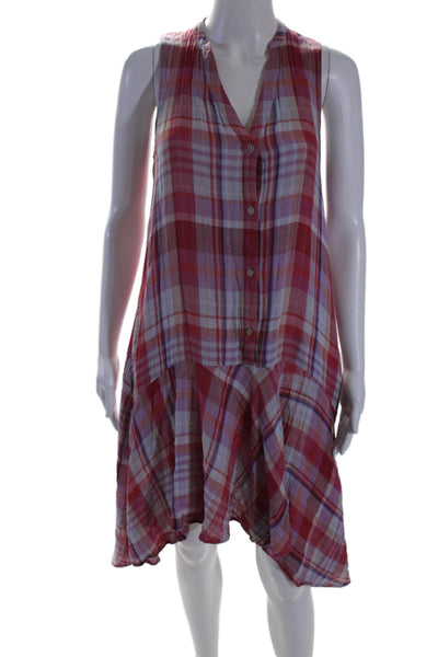 Maeve Anthropologie Women's Sleeveless Asymmetrical Mini Plaid Dress Size S
