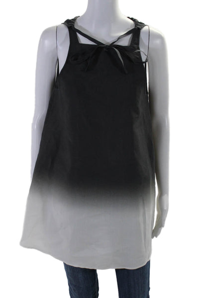 COS Women's Halter Neck Sleeveless Ombre Print Tunic Blouse Gray Size 6