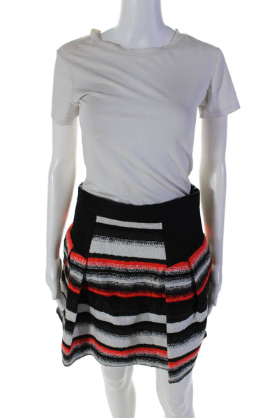 Milly Of New York Womens Multicolor Striped Pleated Lined A-line Skirt Size 6