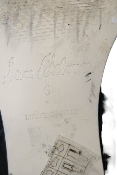 Sam Edelman Womens Suede Fringe Round Toe Zip Up Ankle Boots Black Size 6