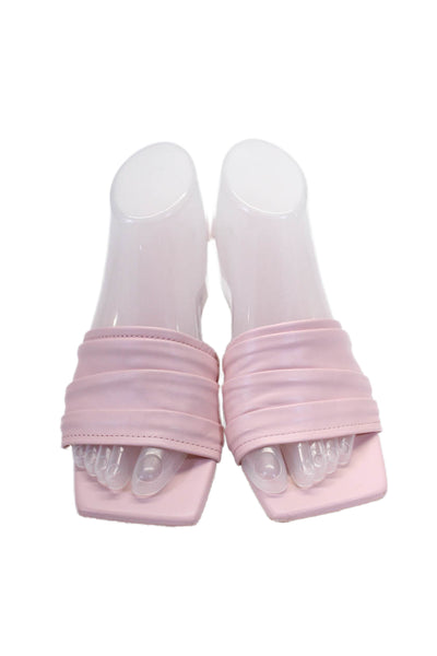 Marc Fisher LTD. Womens Leather Layered Pleated Slide On Spool Heels Pink Size 8