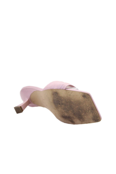 Marc Fisher LTD. Womens Leather Layered Pleated Slide On Spool Heels Pink Size 8