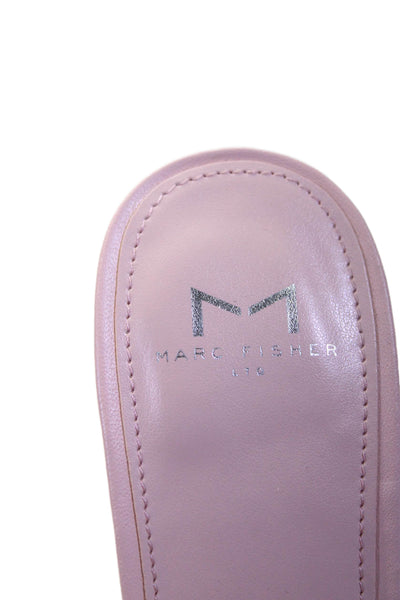 Marc Fisher LTD. Womens Leather Layered Pleated Slide On Spool Heels Pink Size 8