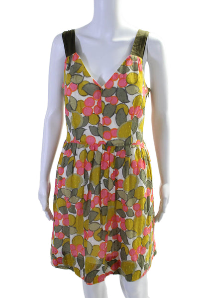 Milly Of New York Womens Multicolor Printed V-neck Sleeveless Shift Dress Size 4