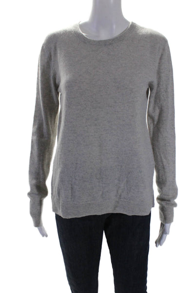 Autumn Cashmere Women's Long Sleeves Cashmere Pullover Sweater Gray Size S