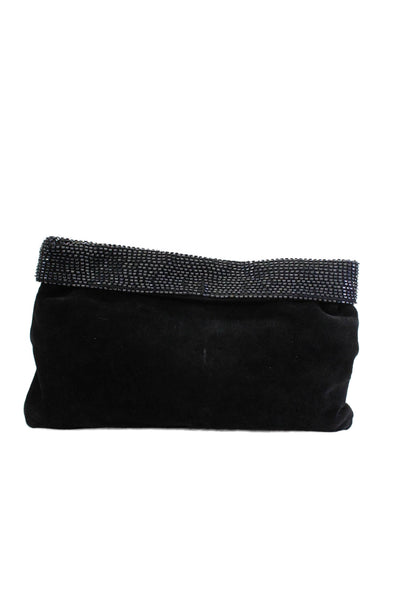 Calvin Klein Womens Black Beaded Detail Small Clutch Handbag Handbag