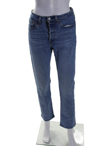 Levis Womens Cotton Wide Leg Straight Medium Wash Jeans Blue Size EUR 27