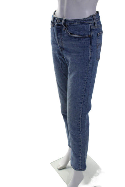 Levis Womens Cotton Wide Leg Straight Medium Wash Jeans Blue Size EUR 27