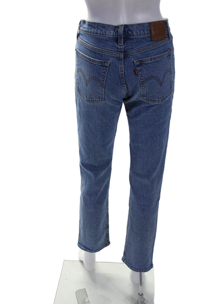 Levis Womens Cotton Wide Leg Straight Medium Wash Jeans Blue Size EUR 27