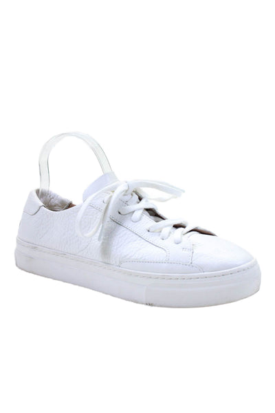 Soludos Womens Leather Low Top Lace Up Platform, Sneakers White Size 11