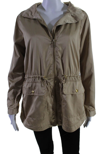 Michael Michael Kors Women's Hood Long Sleeve Full Zip Cinch Waist Jacket Size M