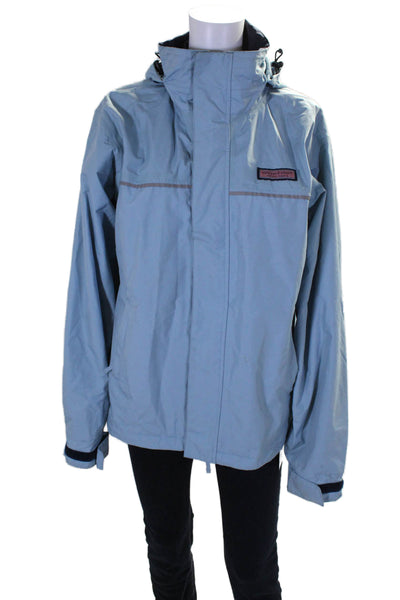 Vineyard Vines Womens Full Zipper Hooded Ski Jacket Sky Blue Size Small
