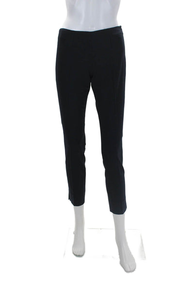 Parker Womens Silk White Black Printed High Rise Straight Leg Pants Size 0