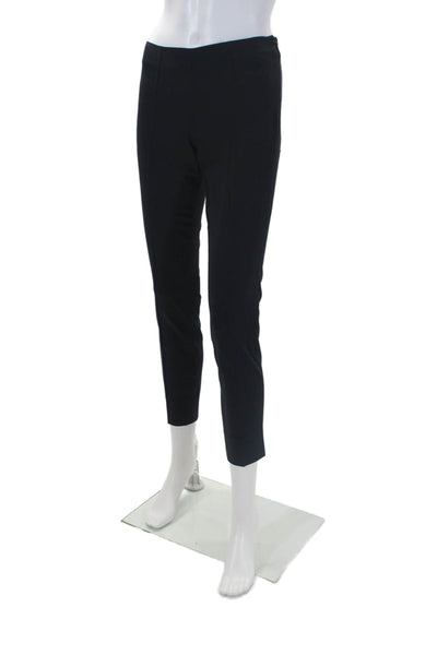 Parker Womens Silk White Black Printed High Rise Straight Leg Pants Size 0