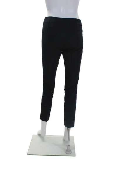 Parker Womens Silk White Black Printed High Rise Straight Leg Pants Size 0