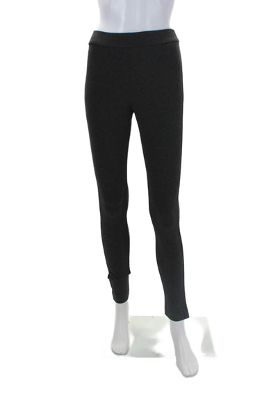 Theory Womens Dark Gray Textured Pull On High Rise Skinny Leg Pants Size S