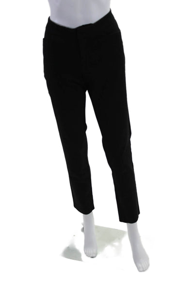 Ecru Womens Flat Zip Front Tapered Leg Five Pocket Pants Black 28 in