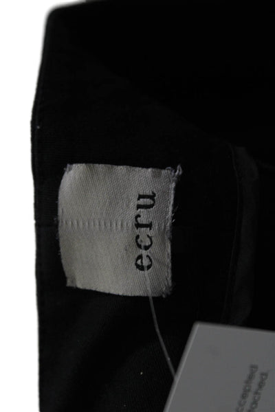 Ecru Womens Flat Zip Front Tapered Leg Five Pocket Pants Black 28 in