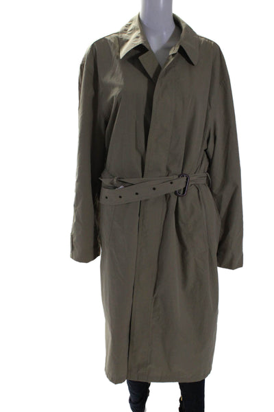 Gentleman Farmer Womens Belted Collared Button Up Longline Jacket Beige size 50