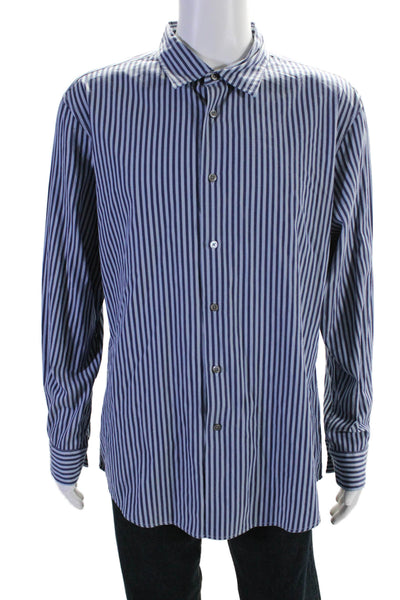 John Varvatos Mens Striped Button Up Collared Long Sleeved Shirts Size XXL