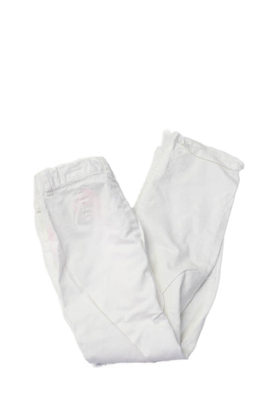 Jacadi Boys Cotton Elastic Wait Button Zipped Closure Pants White Size 6a
