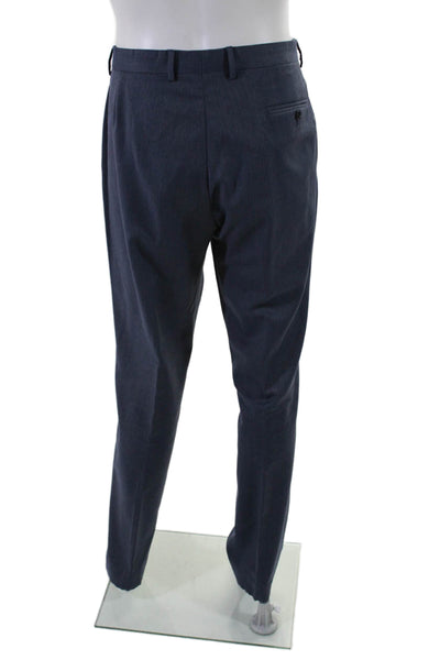 Charles Tyrwhitt Mens Wool Hook & Eye Button Straight Leg Pants Blue Size EUR 38