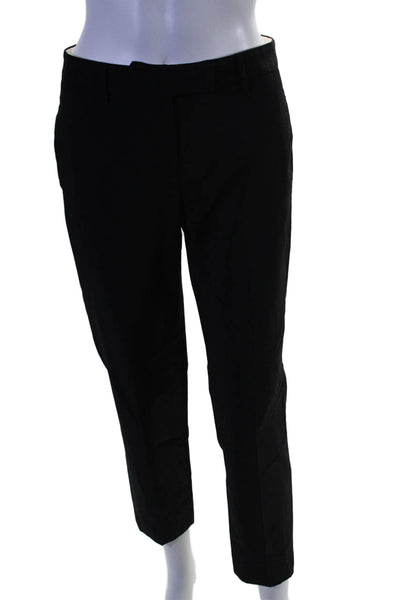 Paul Smith Womens Wool Straight Leg Hook & Eye Closure Pants Black Size 40