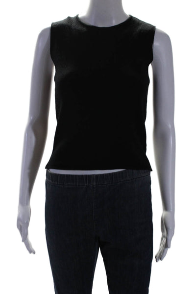 Tensione In Womens Textured High Neck Sleeveless Rib Top Black Size LG