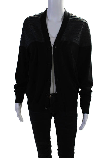 Paul Smith Womens Wool Textured Striped Long Sleeved Cardigan Colorblock Size S