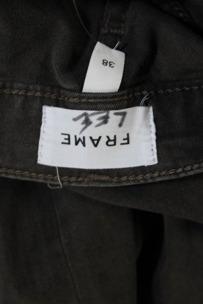 Frame Mens Denim Five Pocket Button Closure Tapered Jeans Brown Size 38